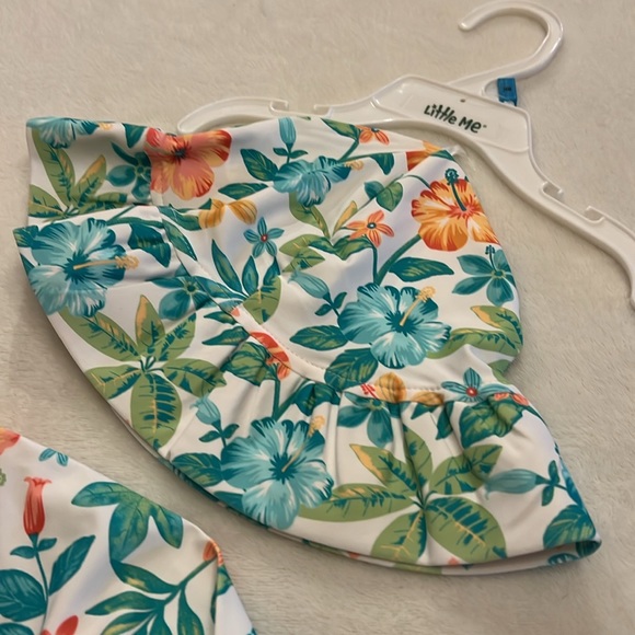 Little Me Tropical One-Piece Infant Rashguard swimsuit - Picture 6 of 14